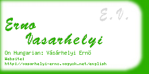 erno vasarhelyi business card